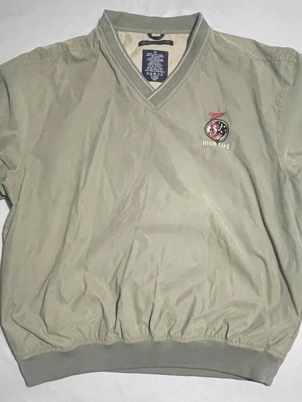 Vintage Devon & Jones Miller High Life V Neck Windbreaker Mens XL